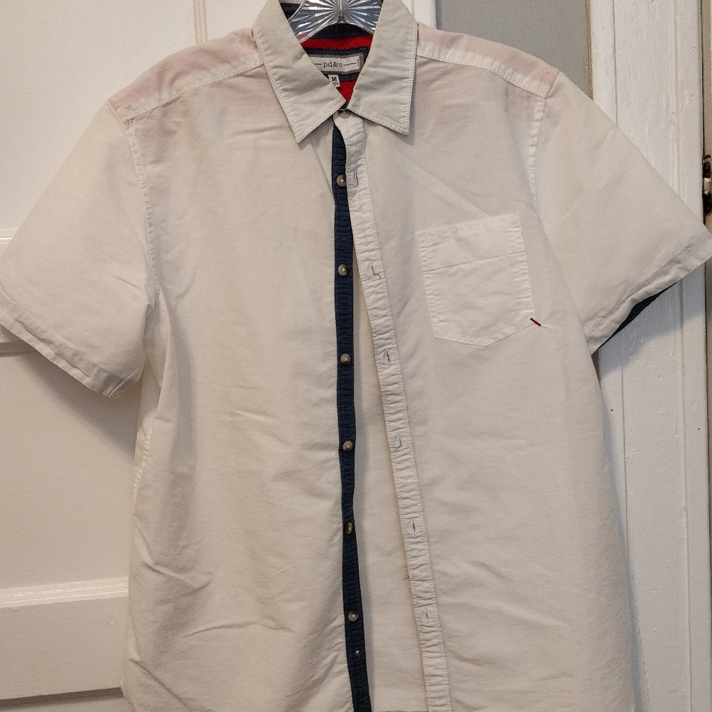 Pd&c men's short sleeve shirt - white - medium